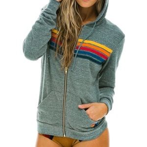 5 STRIPE HOODIE ZIP-UP
HEATHER GREY